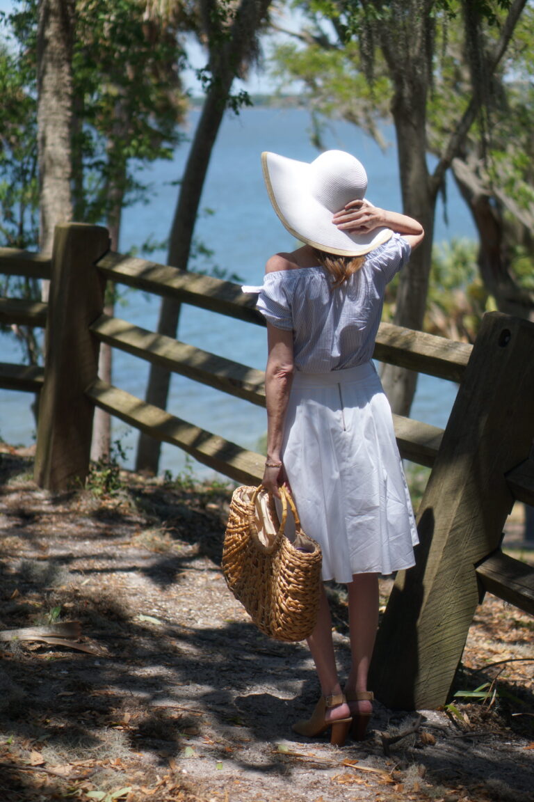Woman in White hat at Philippe Park, Safety Harbor Florida